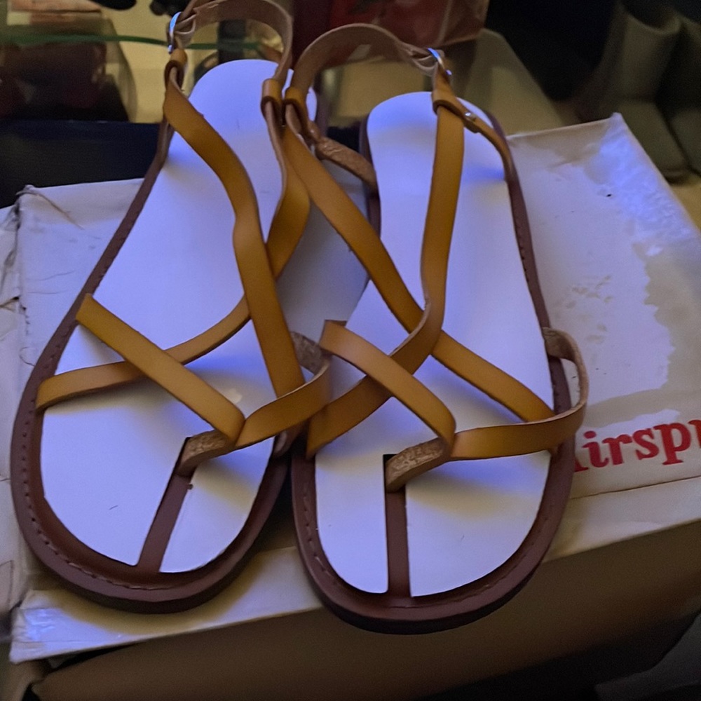 Cute yellow mustard open toe sandals